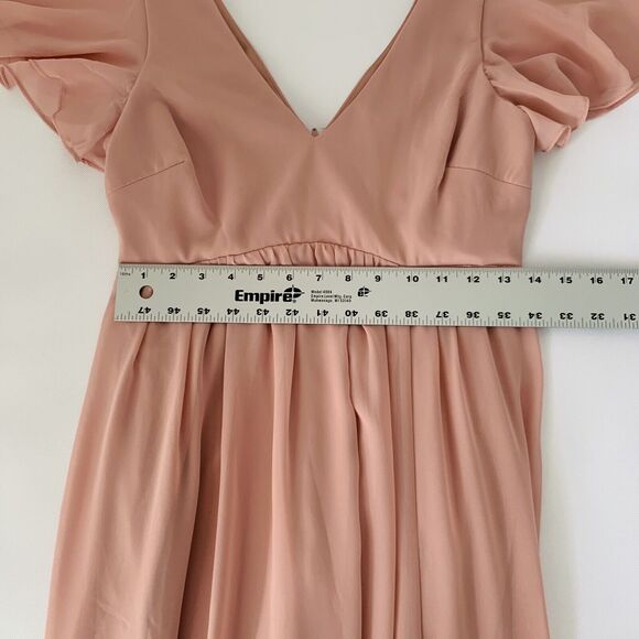 NWT Birdy Grey Hannah Empire Dress Pink Dusty Rose Small Chiffon Bridesmaid Flow - Picture 12 of 15